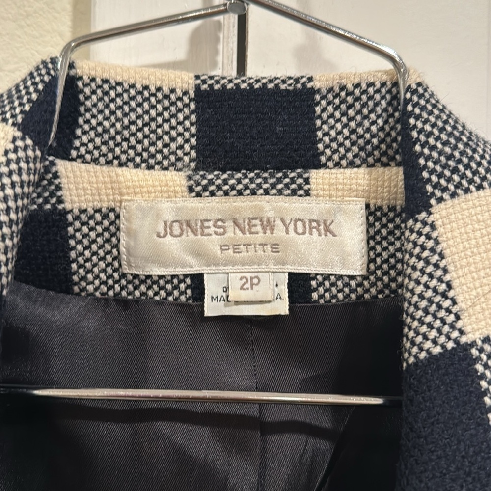 Vintage Jones New York Plaid Gingham Blazer - Picture 3 of 3
